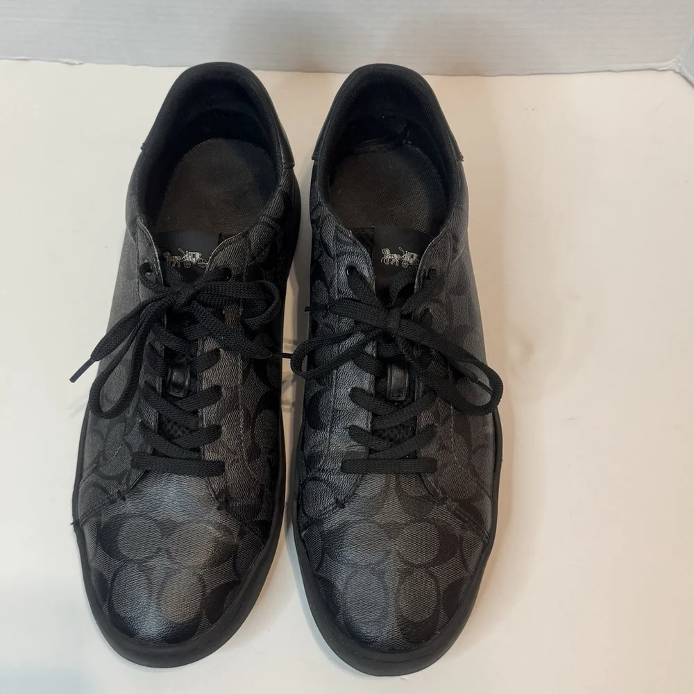 Coach Clip Signature Low Top Sneaker Size:13D Charcoal Black G4949